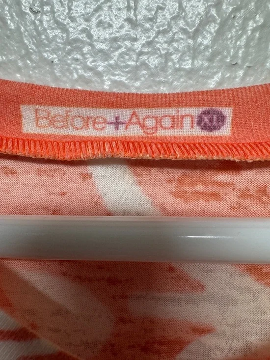 Before & Again Coral Floral Long-Sleeve Semi See-Thru Tee - Picture 4 of 9